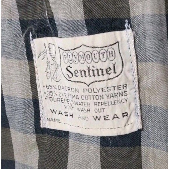 Vtg 70's Plymouth Of Boston Trench Coat Sz 38 (M) Black Zip Out Fleece Liner - Picture 8 of 9